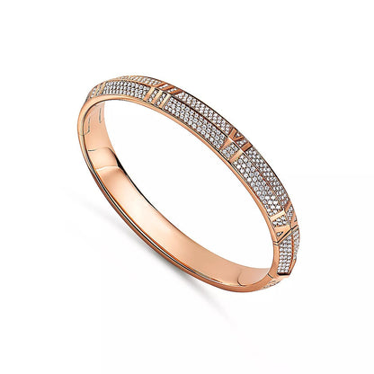[Resenly Jewelry]ATLAS X PINK GOLD DIAMOND PAVED BRACELET