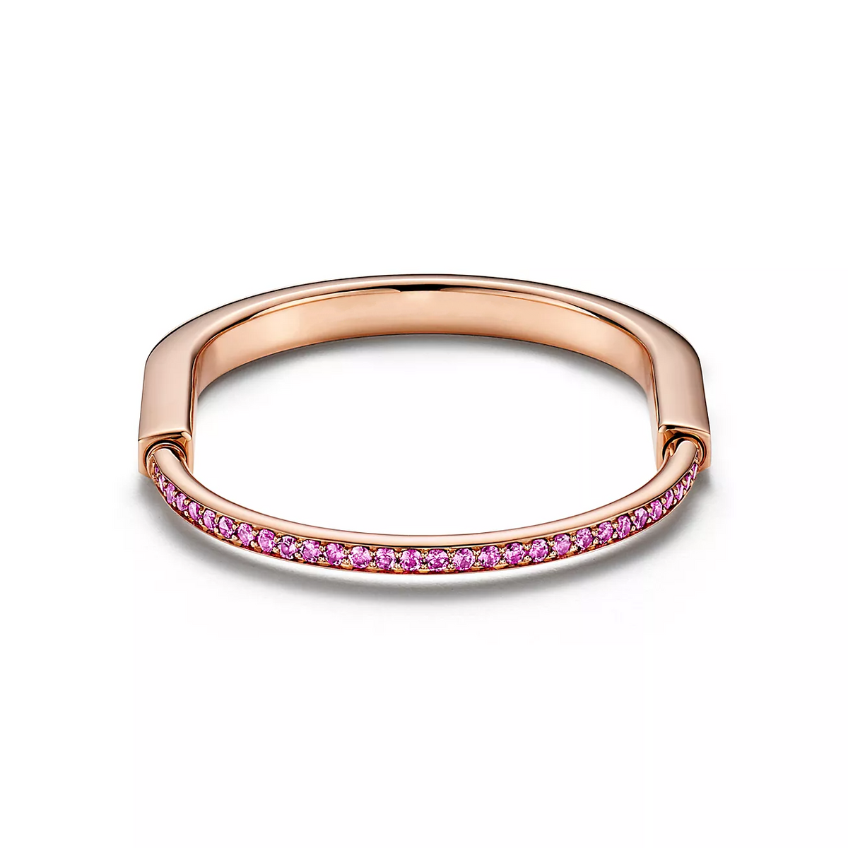 [Resenly Jewelry]LOCK BRACELET ROSE DIAMOND PINK GOLD