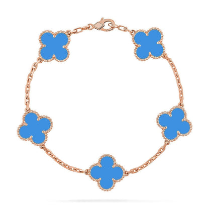 [Resenly Jewelry] クローバー 5モチーフ ブルーアゲート ブレスレット コレクション