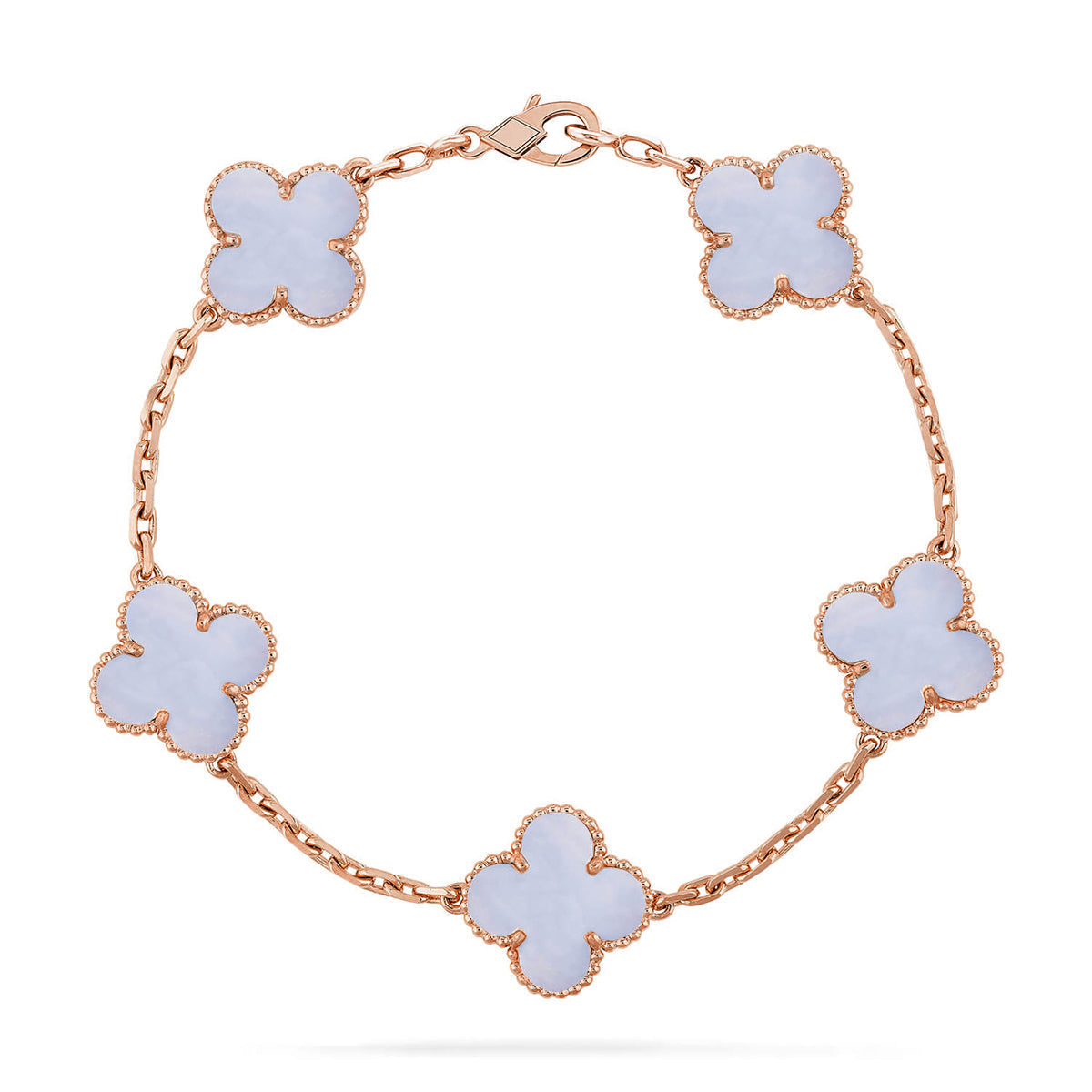 [Resenly Jewelry] クローバー 5モチーフ パープルカルセドニー ブレスレット コレクション