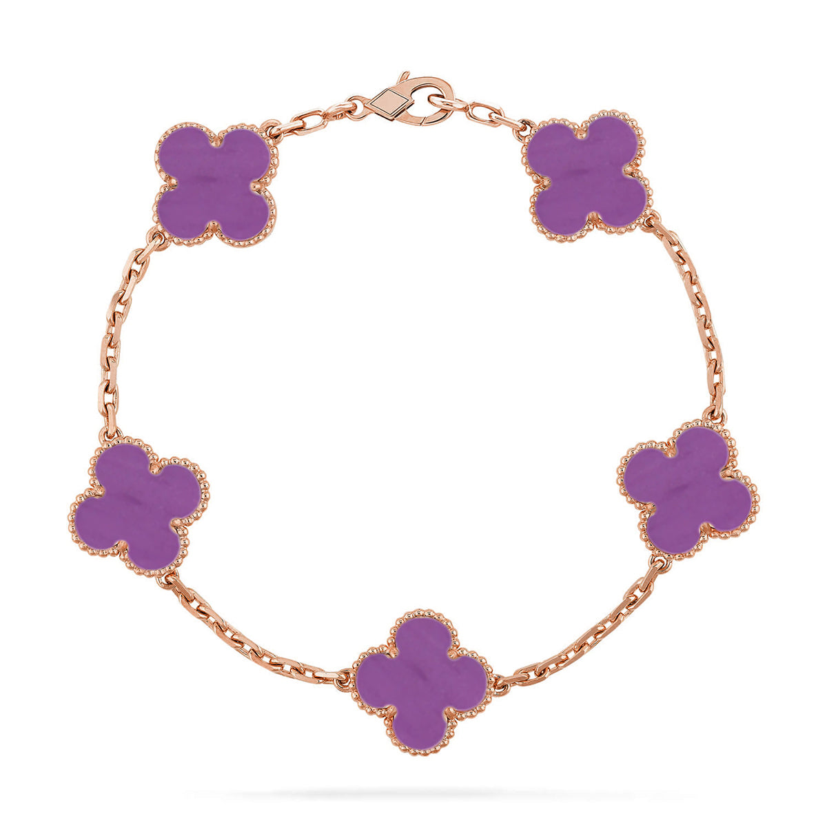 [Resenly Jewelry] CLOVER 5 MOTIF VIOLET BRACELET COLLECTION