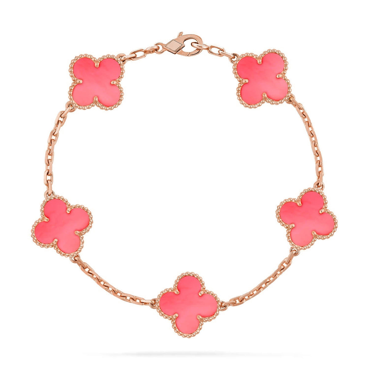 [Resenly Jewelry] クローバー 5モチーフ ピンクMOP ブレスレットコレクション