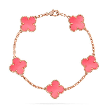 [Resenly Jewelry] クローバー 5モチーフ ピンクMOP ブレスレットコレクション