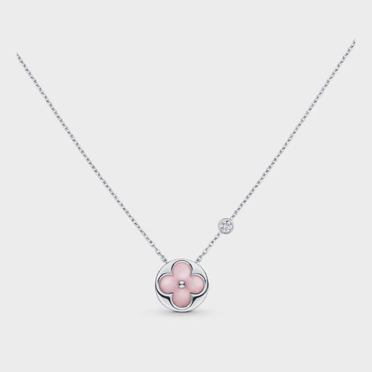 [Resenly Jewelry]SUN MOTIF PINK MOP SILVER BRACELET