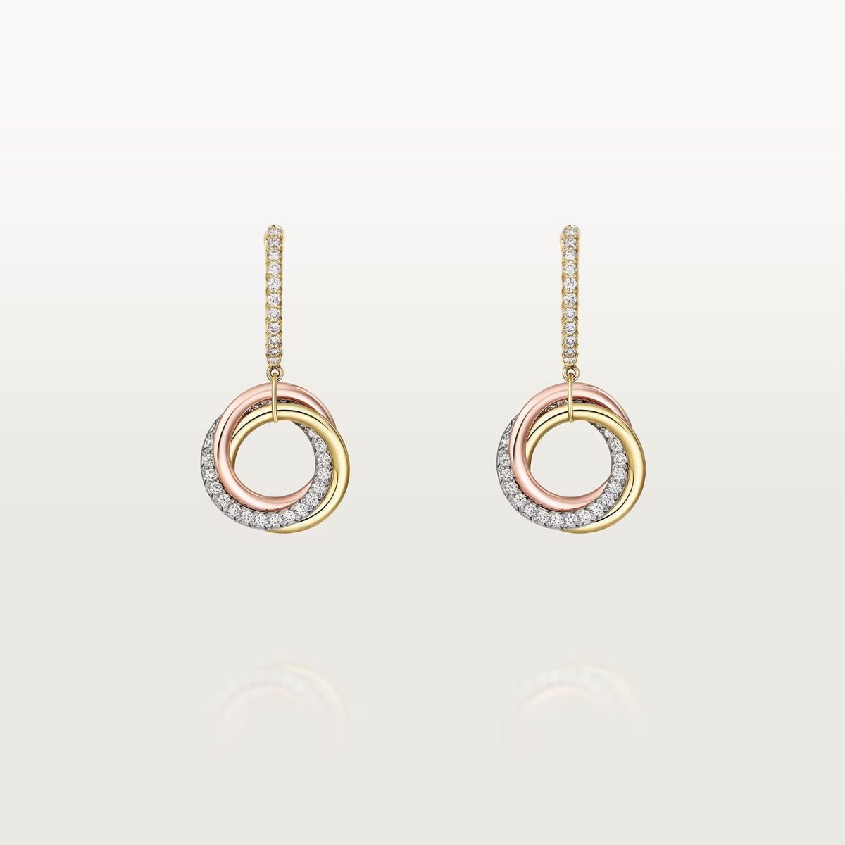 [Resenly Jewelry]TRINITY HALF DIAMOND  EARRINGS