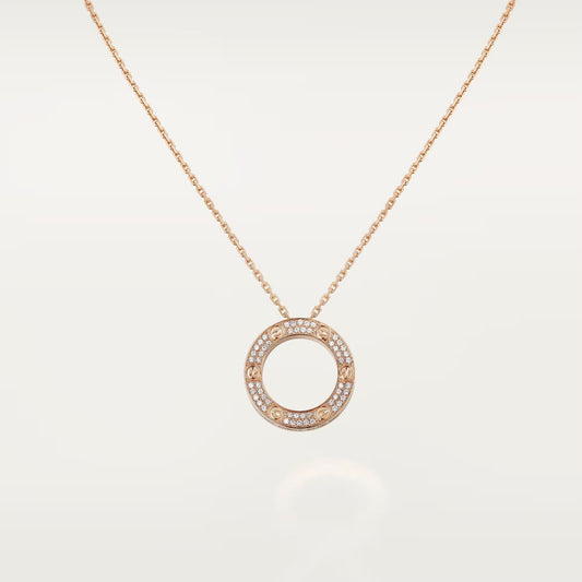 [Resenly Jewelry]LOVE NECKLACE 16MM  FULL DIAMOND