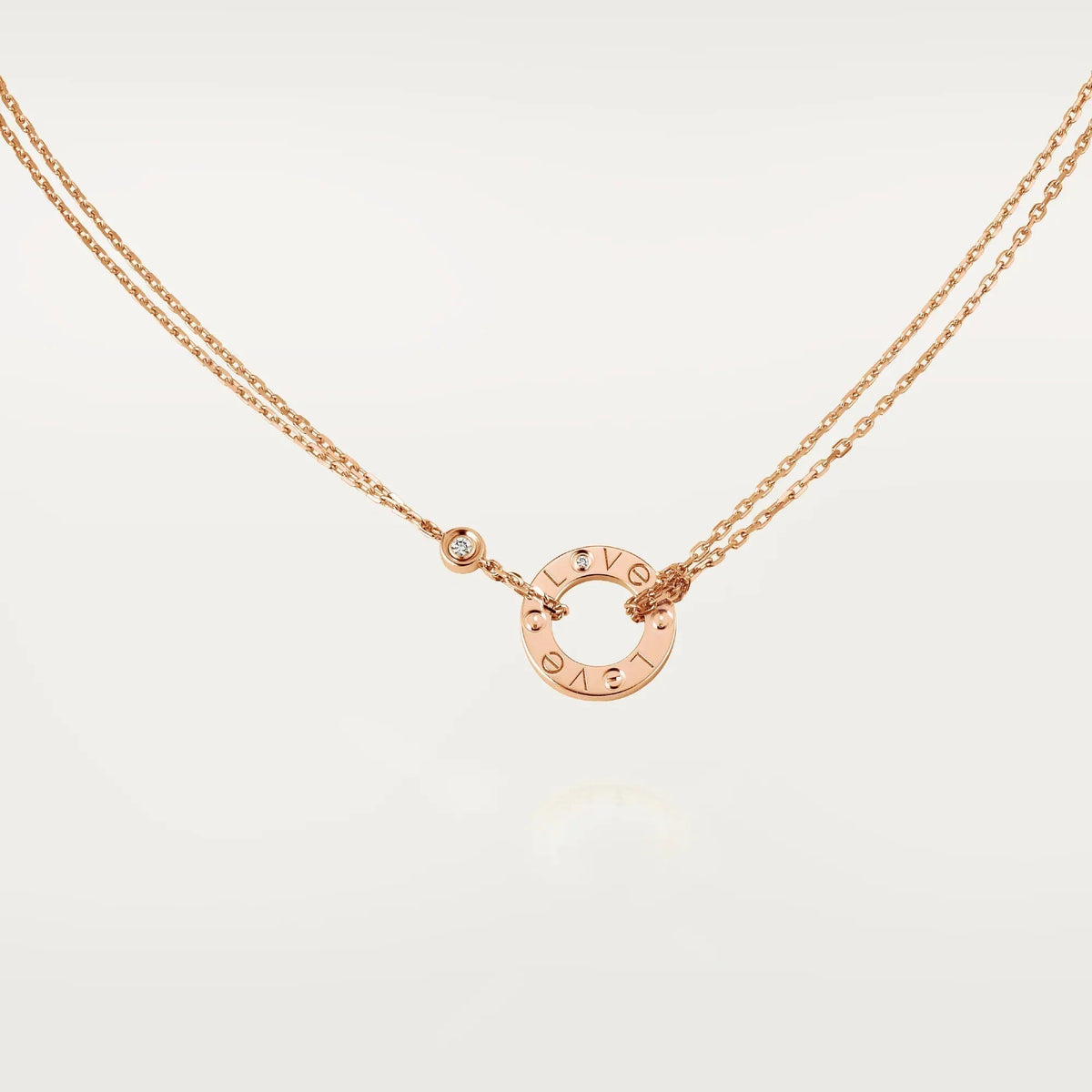 [Resenly Jewelry]ラブネックレス 16MM 2ダイアモンド