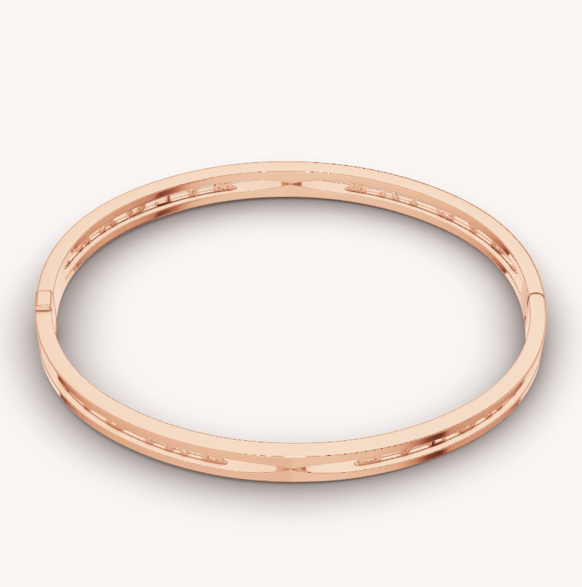 [Resenly Jewelry]ZERO 1 SPIRAL LOGO PINK GOLD BRACELET