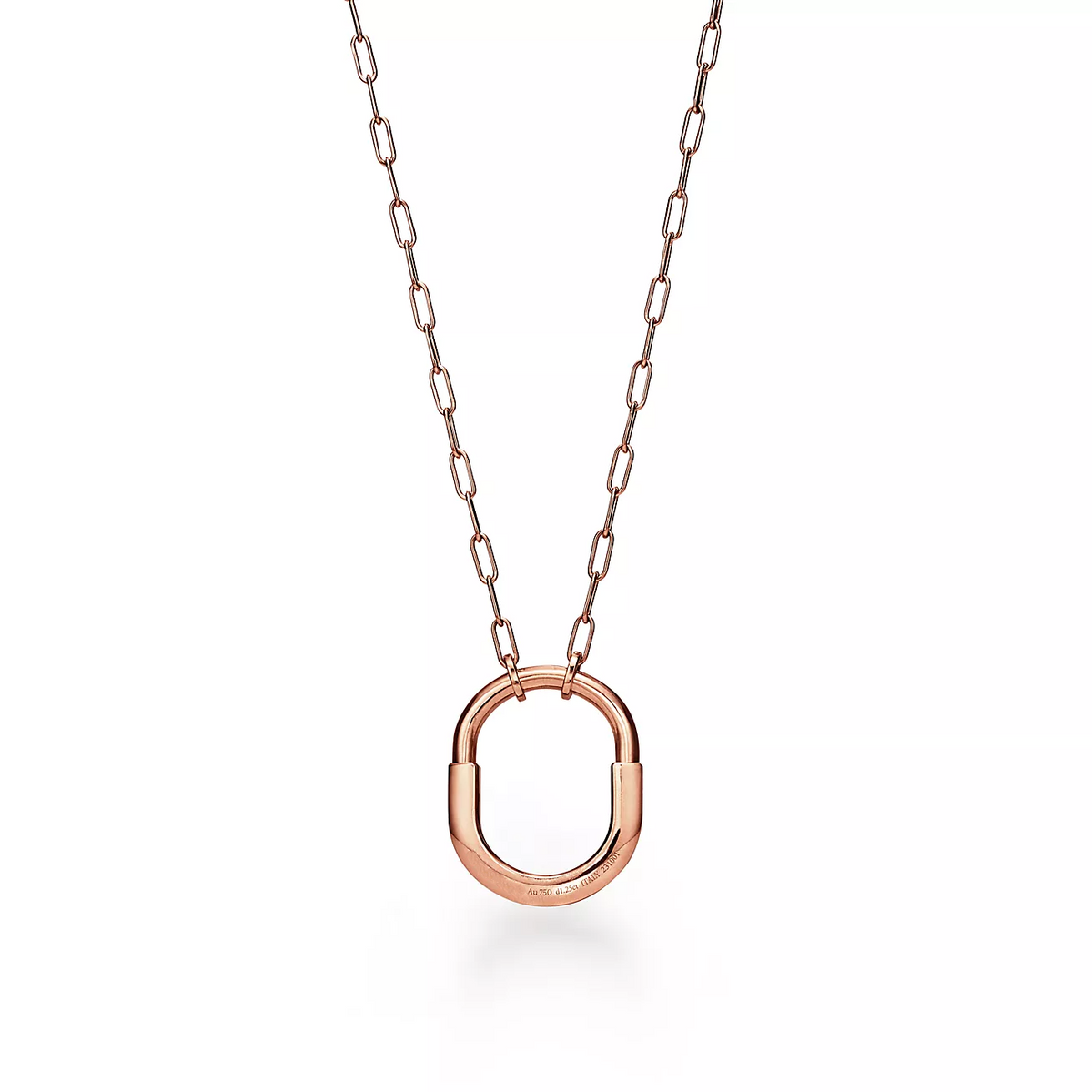 [Resenly Jewelry] ロックネックレス ミディアムペンダント ピンクゴールド パヴェダイヤモンド