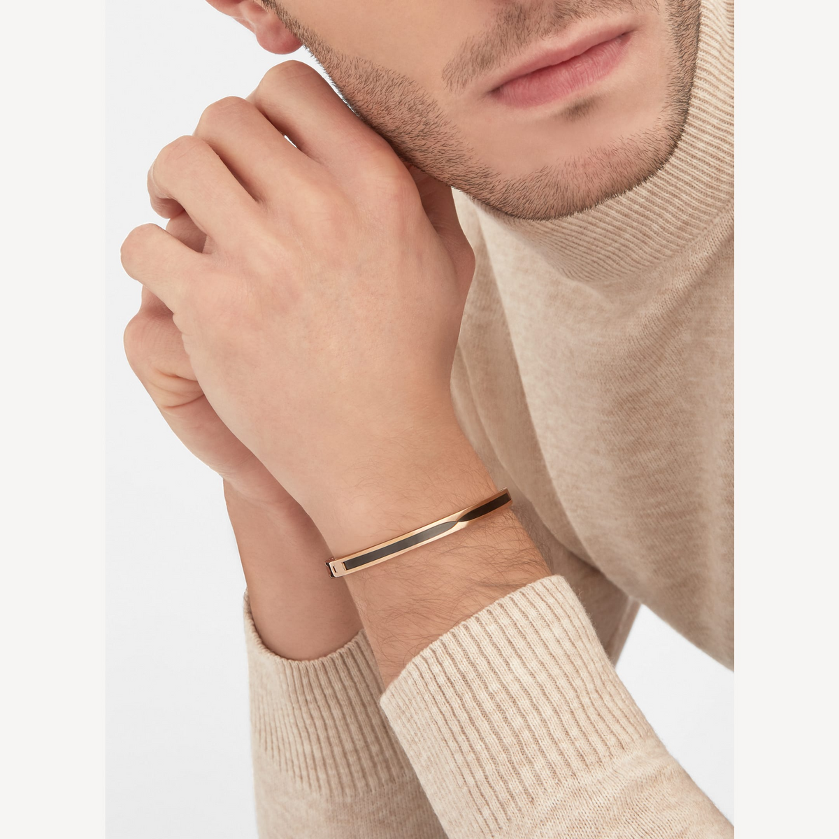 [Resenly Jewelry]ZERO 1 PINK GOLD WITH BLACK CERAMIC BRACELET