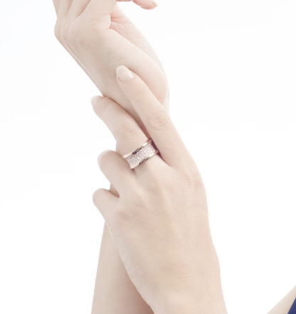 [Resenly Jewelry]ZERO 1 WITH PAVED DIAMONDS ON THE SPIRAL RING