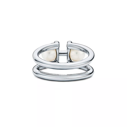 [Resenly Jewelry]ダブルパールシルバーリング