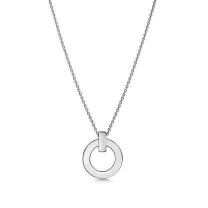 [Resenly Jewelry]T CIRCLE PENDENT SILVER NECKLACE