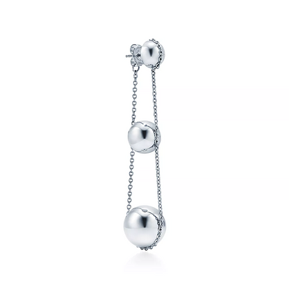 [Resenly Jewelry]TRIPLE DROP SILVER EARRINGS