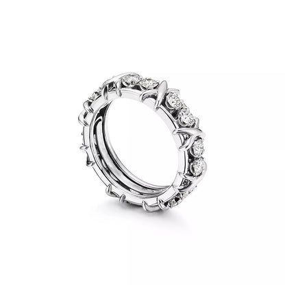 [Resenly Jewelry]SIXTEEN STONE SILVER RING