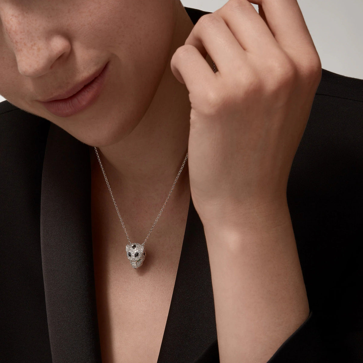 [Resenly Jewelry]PANTHERE FULL DIAMOND NECKLACE