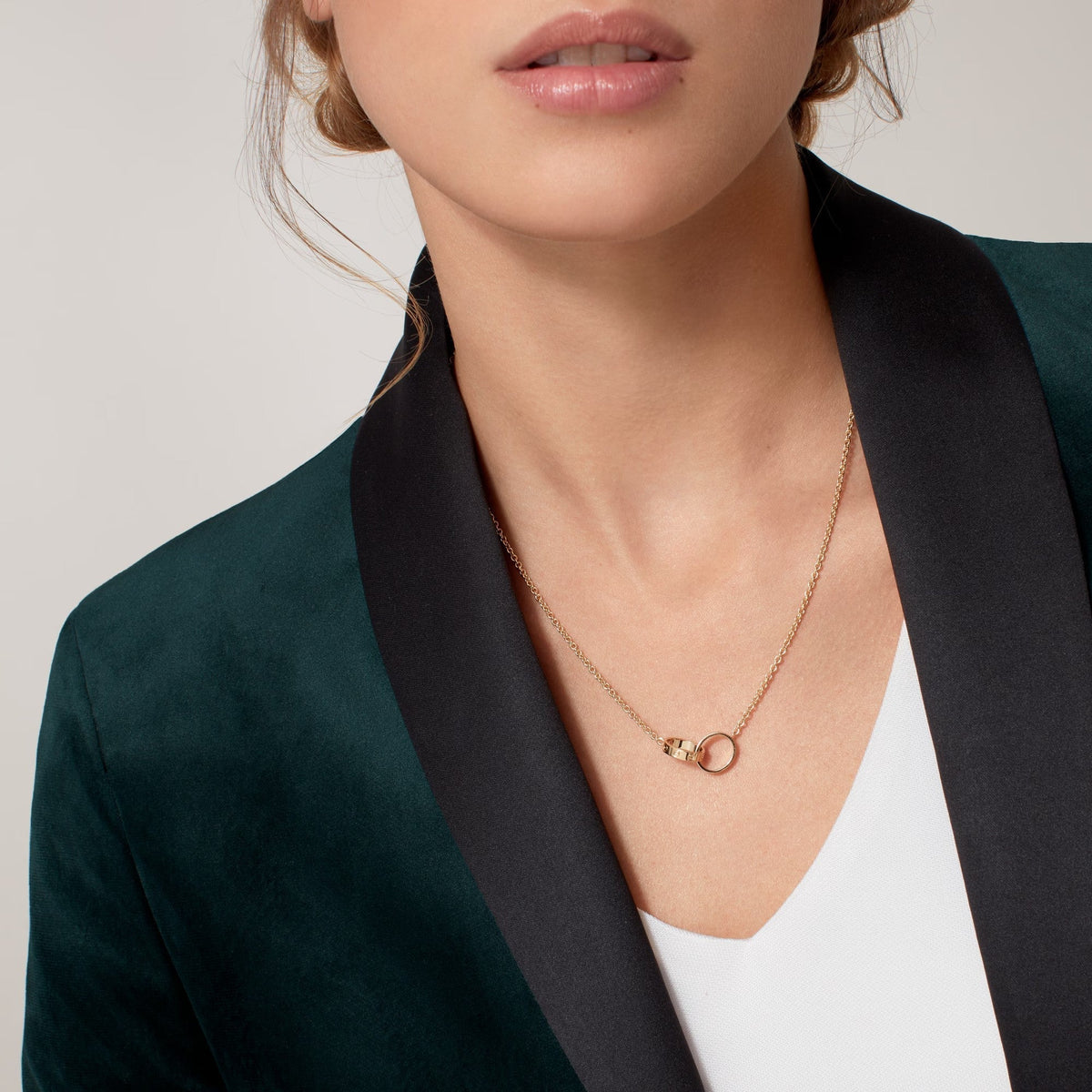 [Resenly Jewelry]LOVE DOUBLE RING NECKLACE