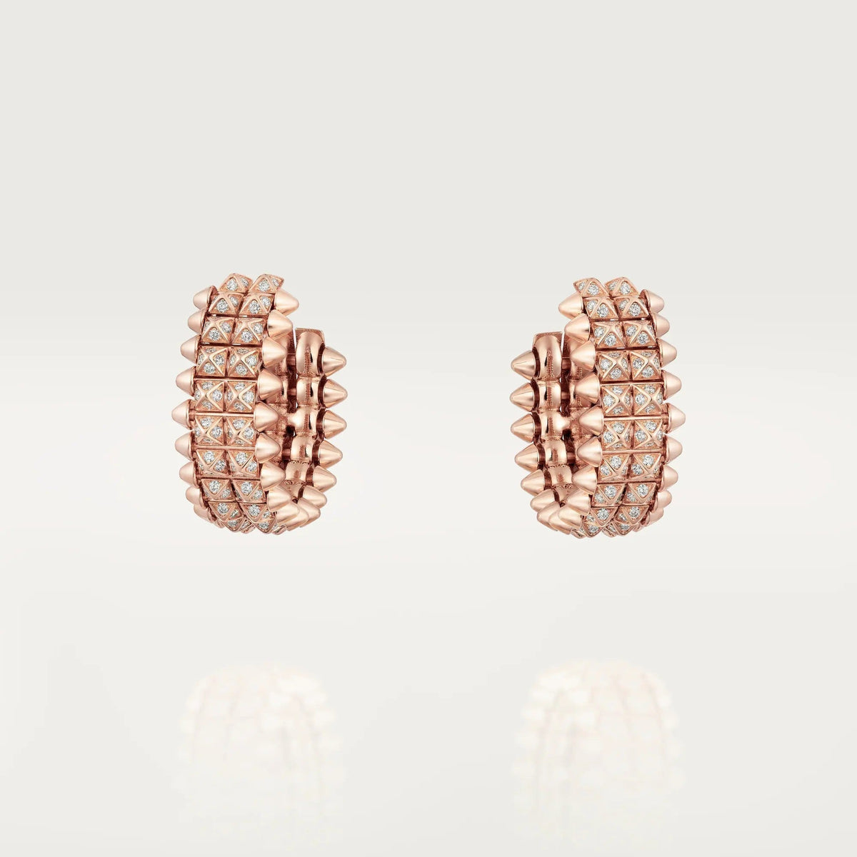 [Resenly Jewelry]CLASH 9.2MM FULL DIAMOND DOUBLE ROW EARRINGS