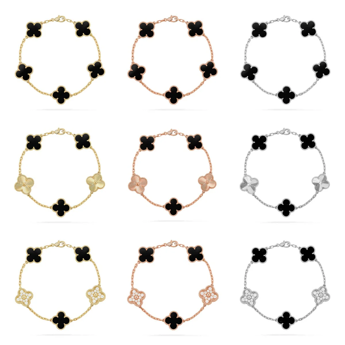 {
  "Resenly Jewelry": "Resenly Jewelry",
  "CLOVER 5 MOTIF ONYXS BRACELET COLLECTION": "クローバー 5モチーフ オニキス ブレスレット コレクション"
}