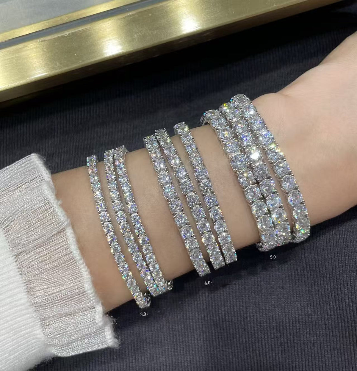 [Resenly Jewelry]TENNIS BRACELET WITH FULL DIAMOND SETTING