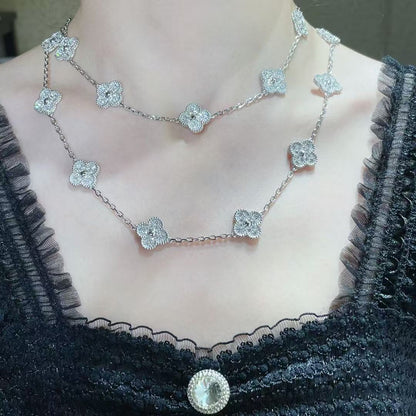 [Resenly Jewelry]CLOVER 20 MOTIFS FULL-DIAMOND NECKLACE