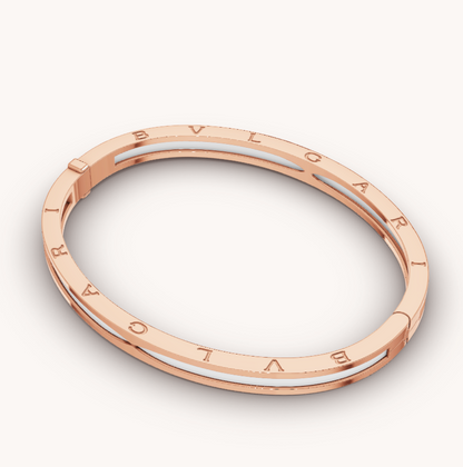 [Resenly Jewelry]ZERO 1 PINK GOLD WITH WHITE CERAMIC BRACELET