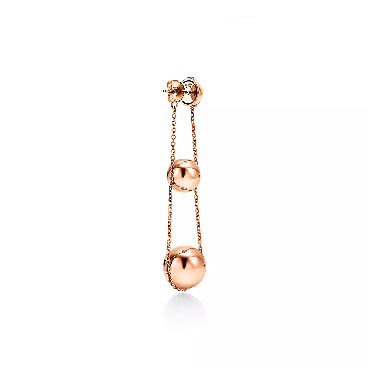 [Resenly Jewelry]TRIPLE DROP PINK GOLD EARRINGS
