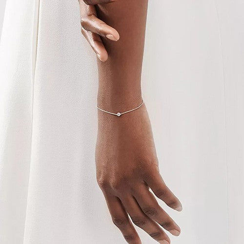 [Resenly Jewelry] ダイヤモンド スターリングシルバー アクアマリン バブルブレスレット
