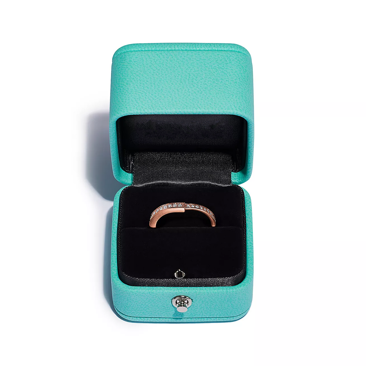 [Resenly Jewelry]LOCK RING PINK GOLD DIAMOND PAVED