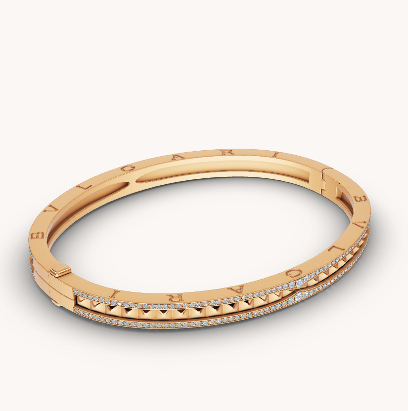 [Resenly Jewelry] ゼロワン スパイラル パヴェダイヤモンド ゴールドブレスレット