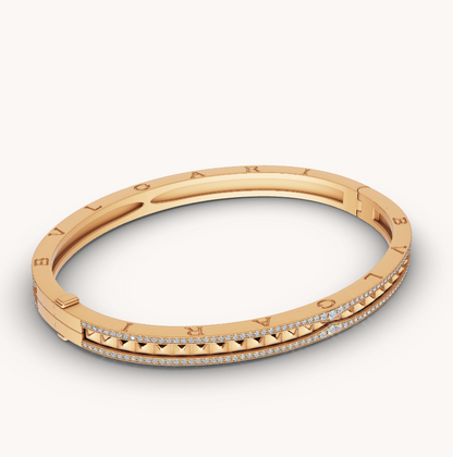 [Resenly Jewelry] ゼロワン スパイラル パヴェダイヤモンド ゴールドブレスレット