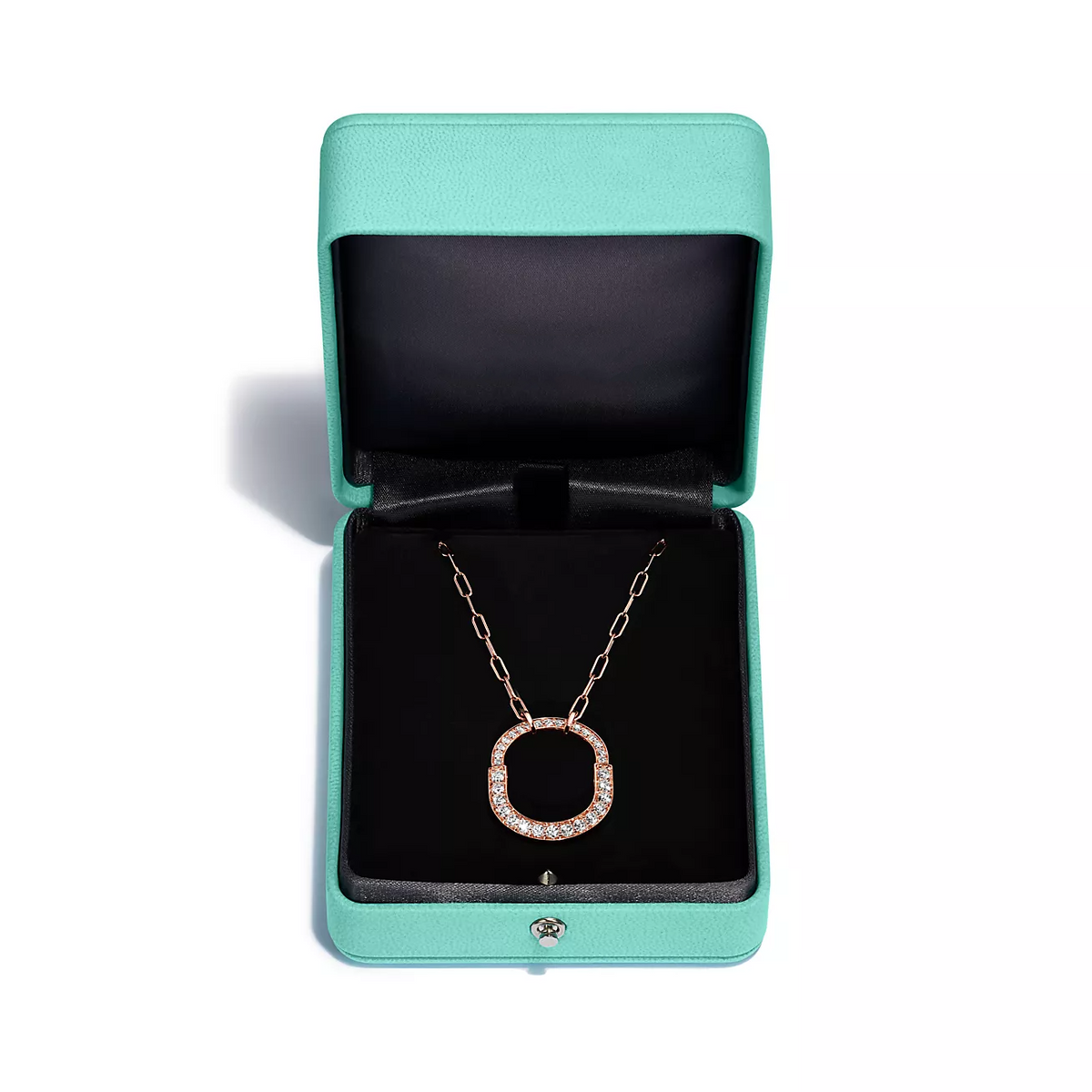[Resenly Jewelry] ロックネックレス ミディアムペンダント ピンクゴールド パヴェダイヤモンド