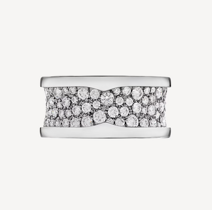 [Resenly Jewelry]ZERO 1 WITH PAVED DIAMONDS ON THE SPIRAL RING