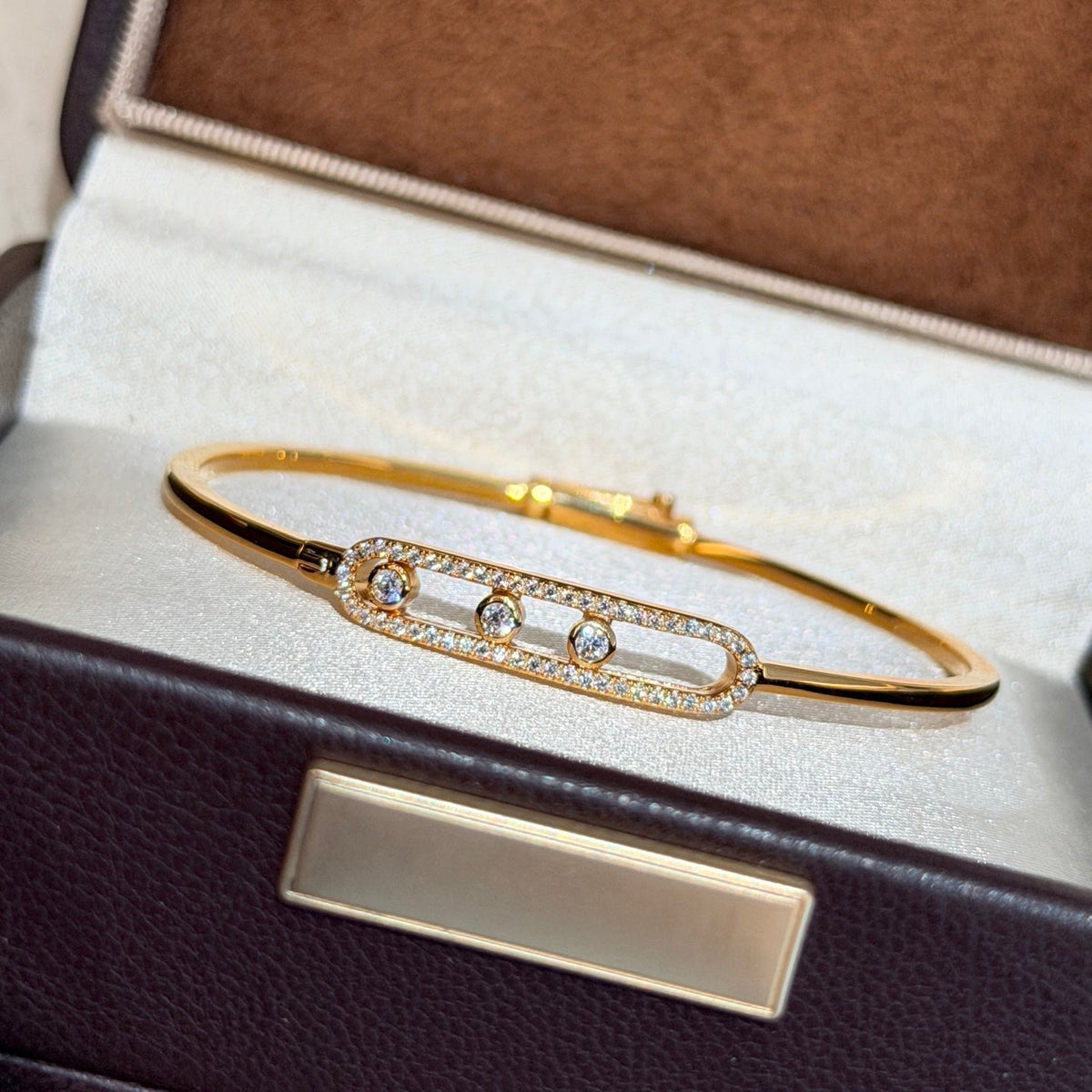 [Resenly Jewelry]Move Pavé Diamond Bangle Bracelet M