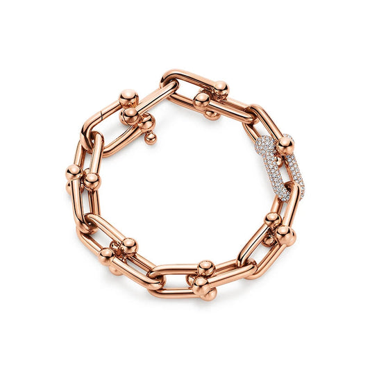 [Resenly Jewelry]HARDWEAR BRACELET PINK GOLD AND SILVER DIAMOND