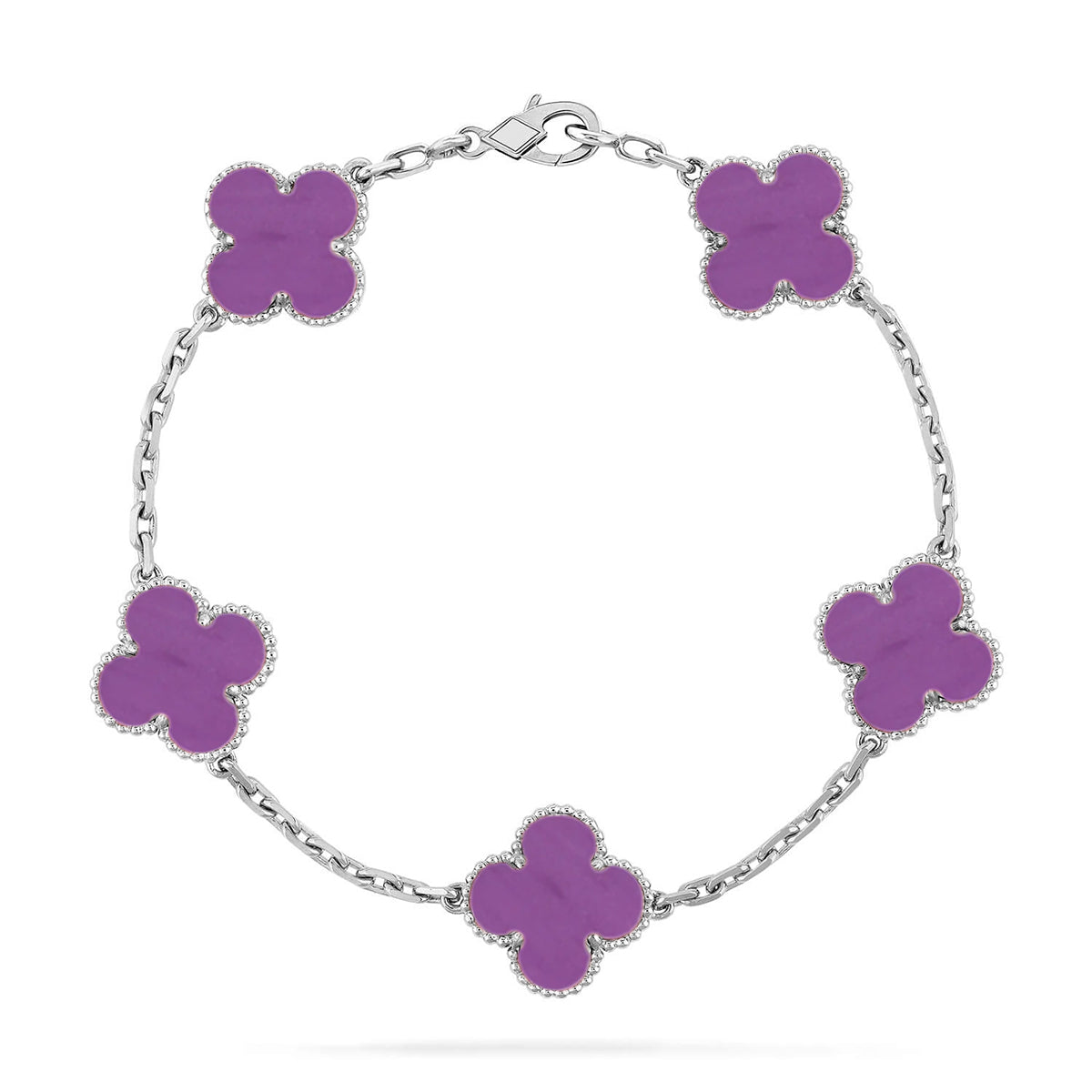 [Resenly Jewelry] CLOVER 5 MOTIF VIOLET BRACELET COLLECTION