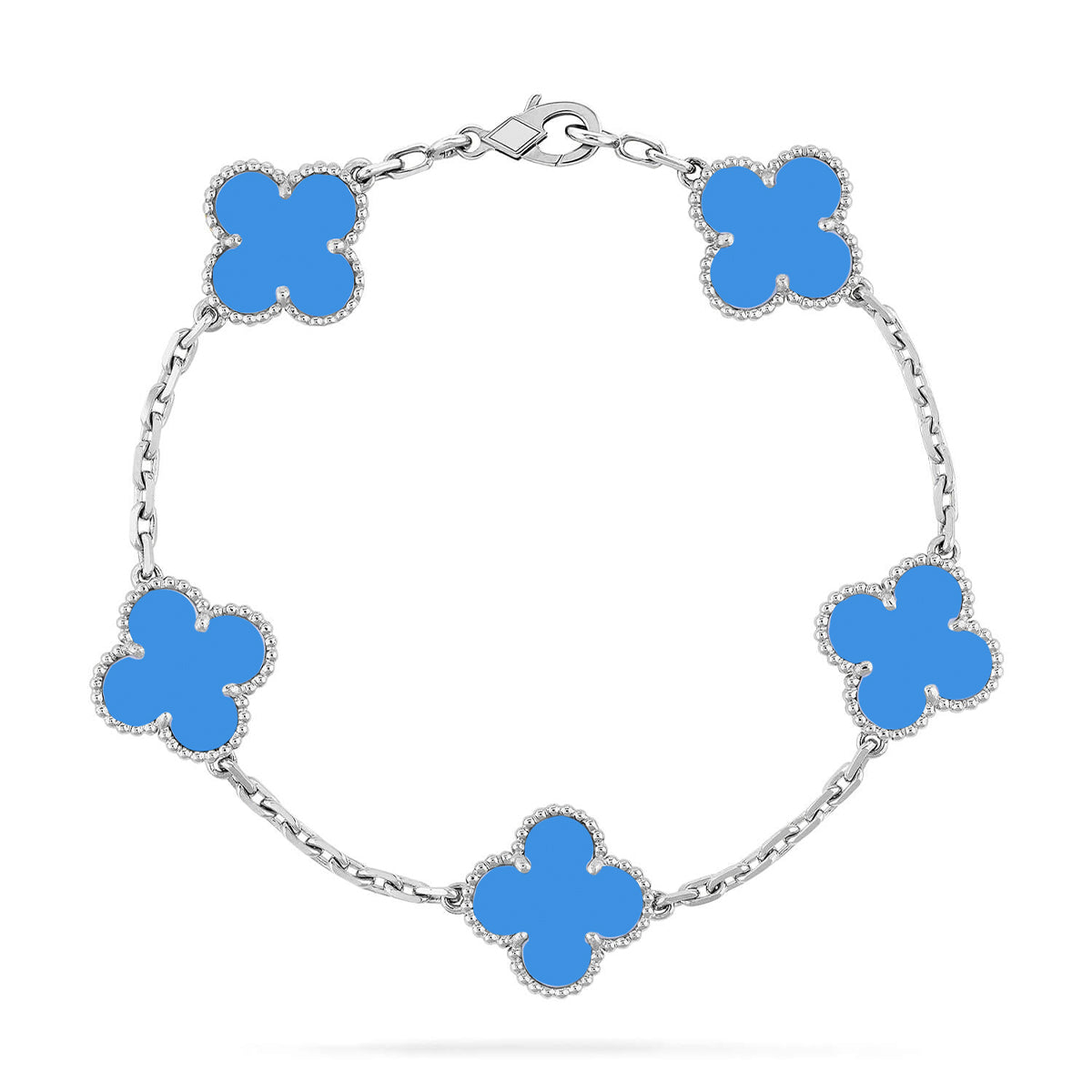 [Resenly Jewelry] クローバー 5モチーフ ブルーアゲート ブレスレット コレクション