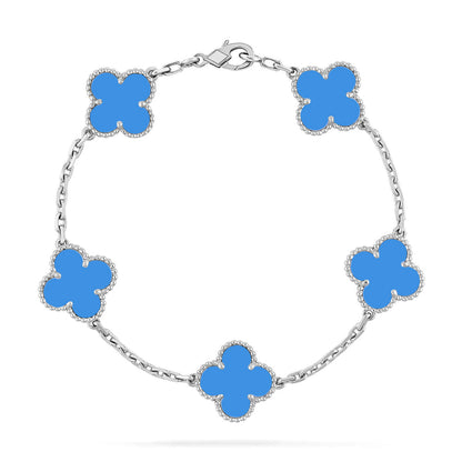 [Resenly Jewelry] クローバー 5モチーフ ブルーアゲート ブレスレット コレクション