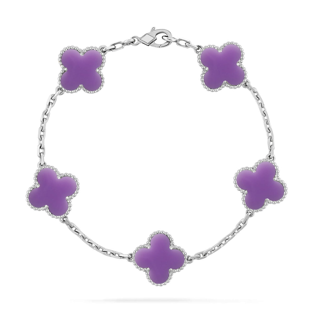 [Resenly Jewelry]CLOVER 5 MOTIF LIGHT PURPLE BRACELET COLLECTION