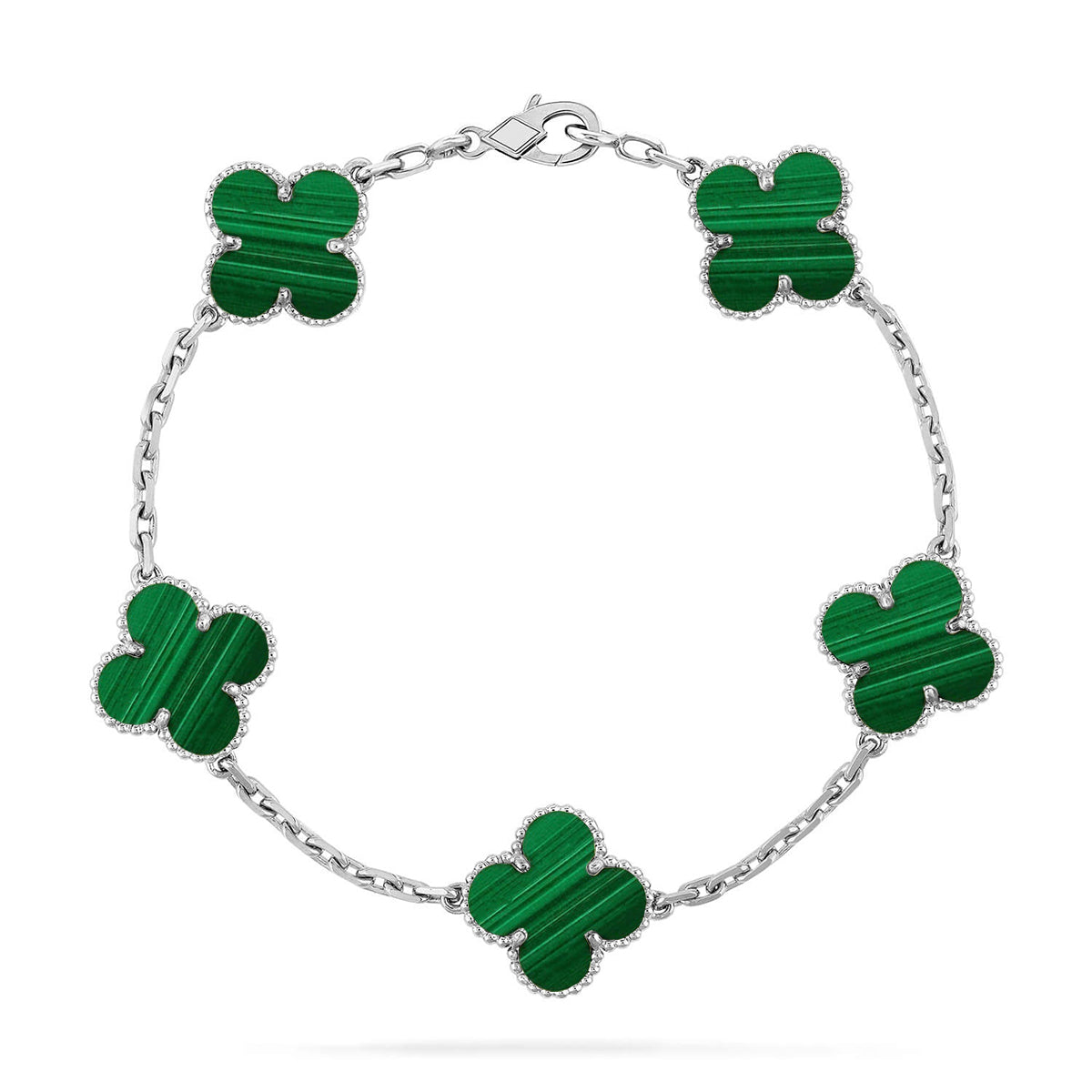 [Resenly Jewelry] CLOVER 5 MOTIF MALACHITE BRACELET COLLECTION