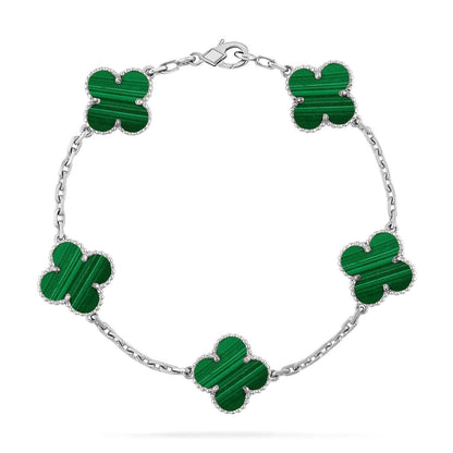 [Resenly Jewelry] CLOVER 5 MOTIF MALACHITE BRACELET COLLECTION