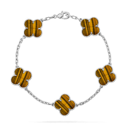 [Resenly Jewelry] クローバー 5モチーフ タイガーアイ ブレスレットコレクション