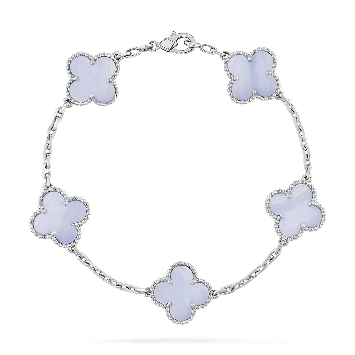 [Resenly Jewelry] クローバー 5モチーフ パープルカルセドニー ブレスレット コレクション