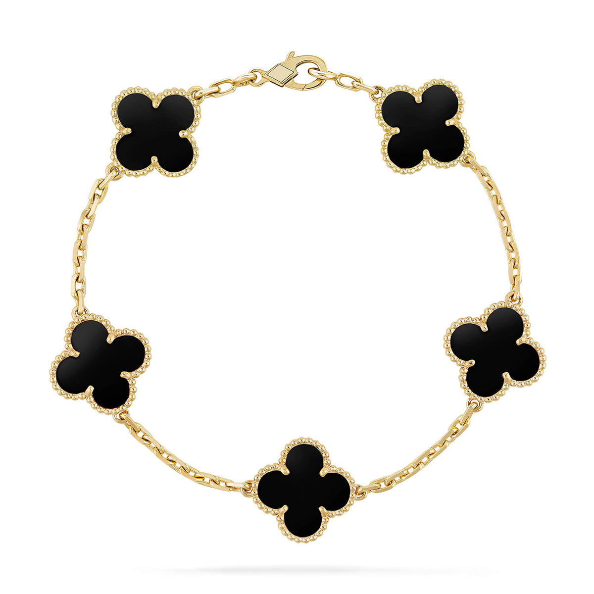 {
  "Resenly Jewelry": "Resenly Jewelry",
  "CLOVER 5 MOTIF ONYXS BRACELET COLLECTION": "クローバー 5モチーフ オニキス ブレスレット コレクション"
}
