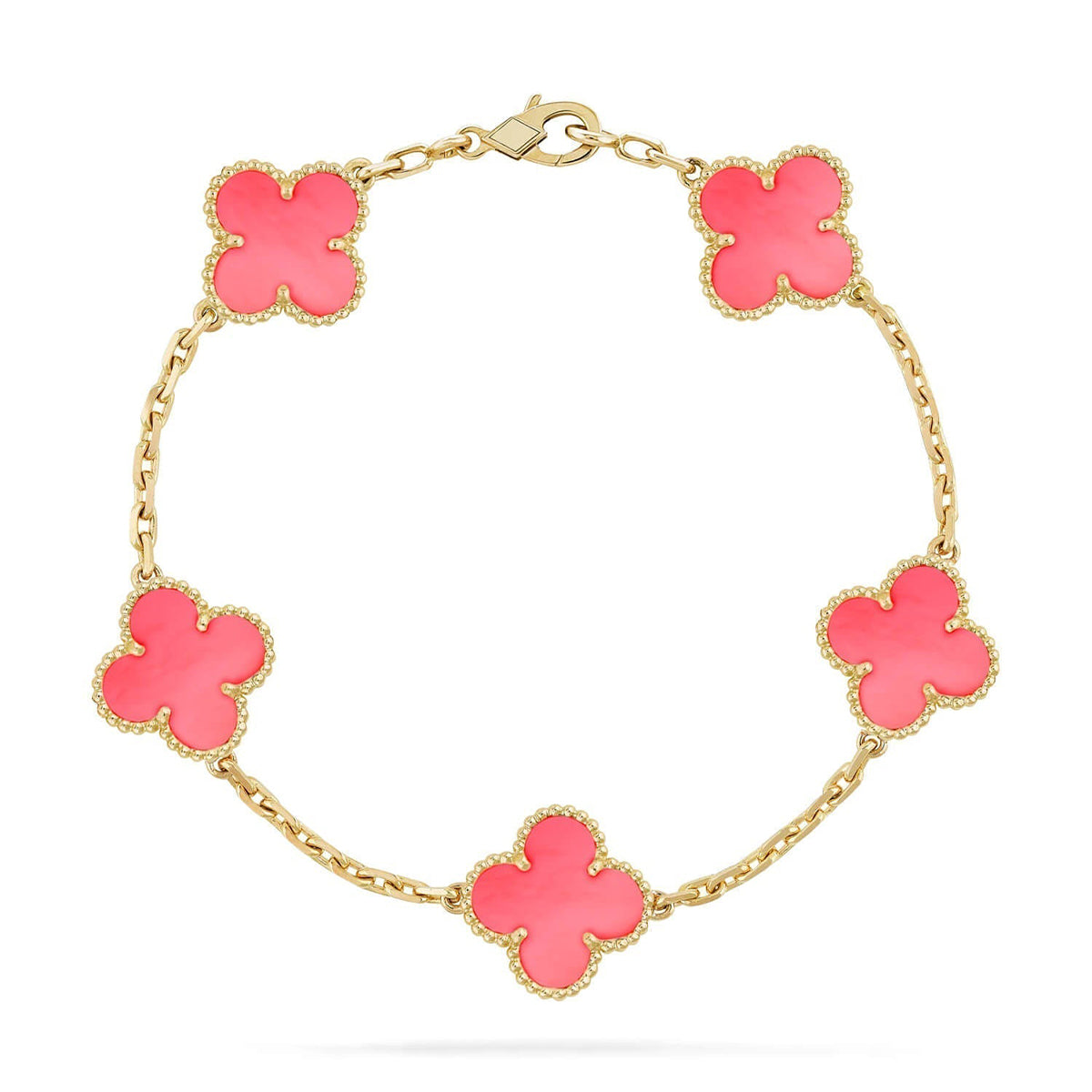 [Resenly Jewelry] クローバー 5モチーフ ピンクMOP ブレスレットコレクション