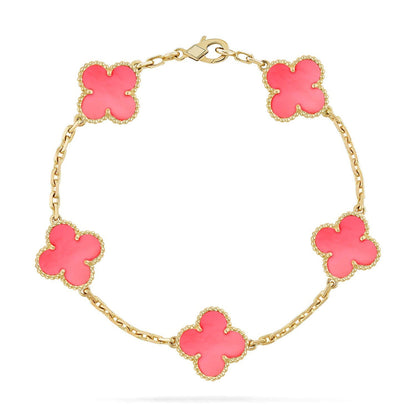 [Resenly Jewelry] クローバー 5モチーフ ピンクMOP ブレスレットコレクション