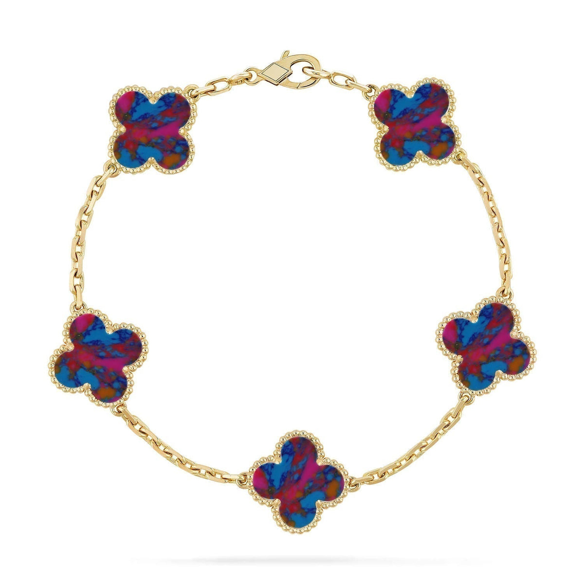 {
  "Resenly Jewelry": "Resenly Jewelry",
  "CLOVER 5 MOTIF COLOR GEMSTONES BRACELET COLLECTION": "クローバー 5モチーフ カラージェムストーン ブレスレット コレクション"
}