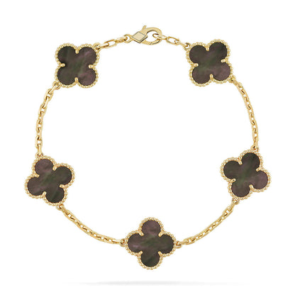 [Resenly Jewelry] CLOVER 5 MOTIF GRAY MOP BRACELET COLLECTION