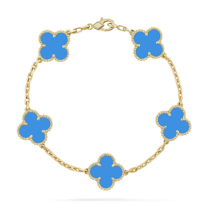 [Resenly Jewelry] クローバー 5モチーフ ブルーアゲート ブレスレット コレクション