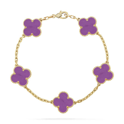[Resenly Jewelry] CLOVER 5 MOTIF VIOLET BRACELET COLLECTION